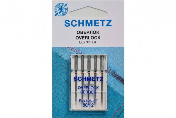 Иглы Schmetz для оверлока ELx705 CF №80, 5 шт в Аргуне