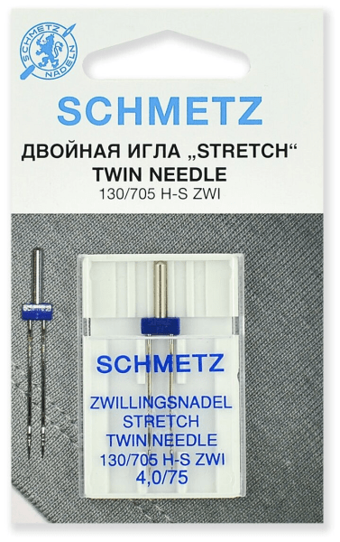 Иглы Schmetz стрейч двойные 130/705 H-S ZWI 4,0/75, 1 шт в Аргуне